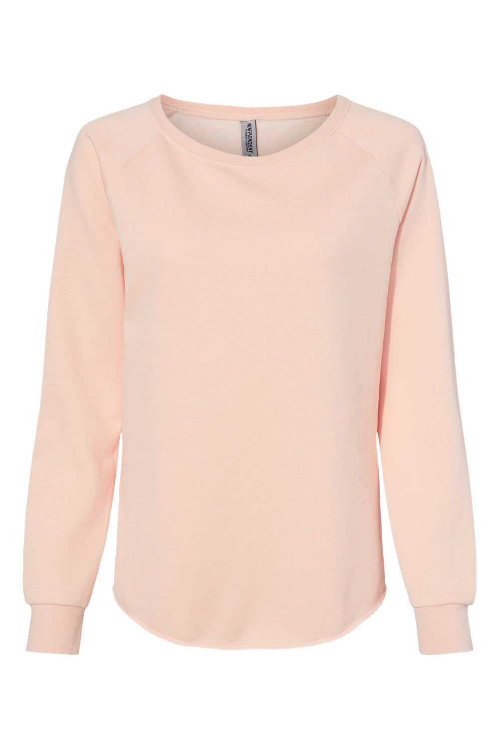 Independent Trading Co. PRM2000 Womens California Wave Wash Crewneck Sweatshirt Blush Flat Front