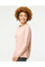 Independent Trading Co. PRM2000 Womens California Wave Wash Crewneck Sweatshirt Blush Model Side