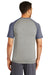 Sport-Tek ST400 Mens Moisture Wicking Short Sleeve Crewneck T-Shirt Heather Light Grey/Heather True Navy Blue Model Back