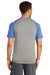 Sport-Tek ST400 Mens Moisture Wicking Short Sleeve Crewneck T-Shirt Heather Light Grey/Heather True Royal Blue Model Back