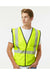 Kishigo 1571-1572 Mens Mesh Vest Lime Green Model Front