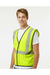 Kishigo 1571-1572 Mens Mesh Vest Lime Green Model Side