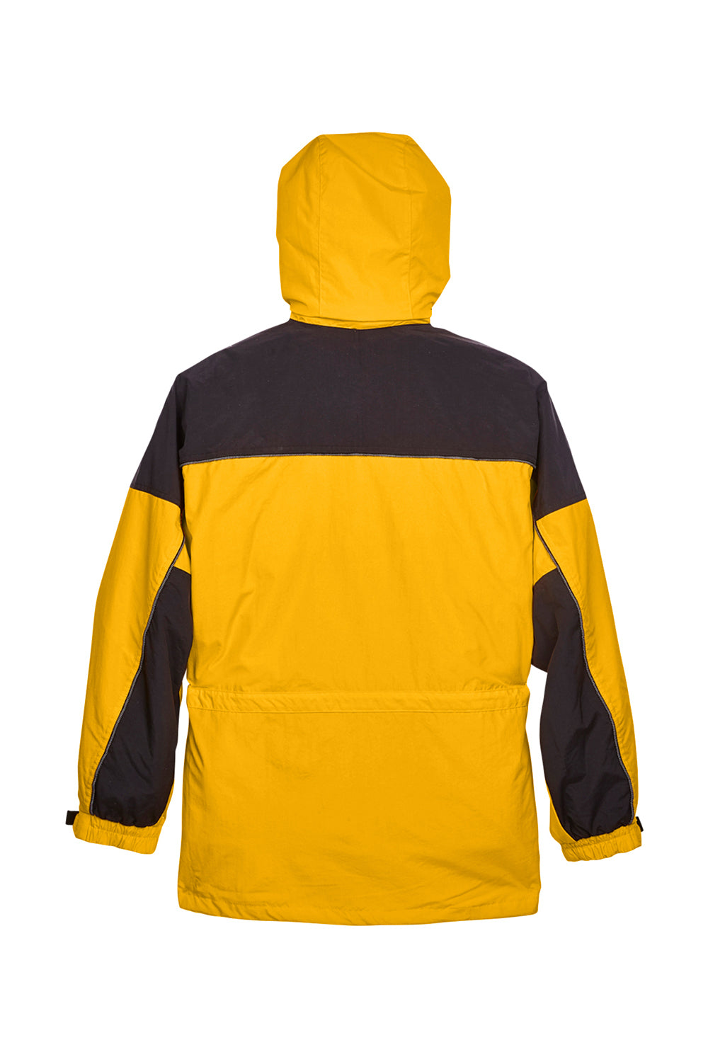 North End 88006 Mens 3-in-1 Water Resistant Full Zip Hooded Jacket Sunray Yellow/Black Flat Back