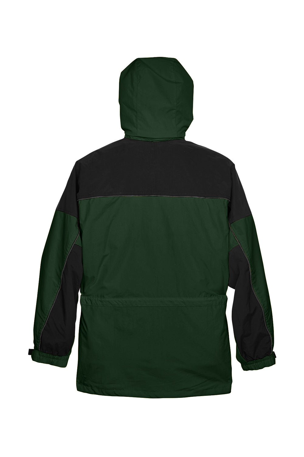 North End 88006 Mens 3-in-1 Water Resistant Full Zip Hooded Jacket Alpine Green/Black Flat Back