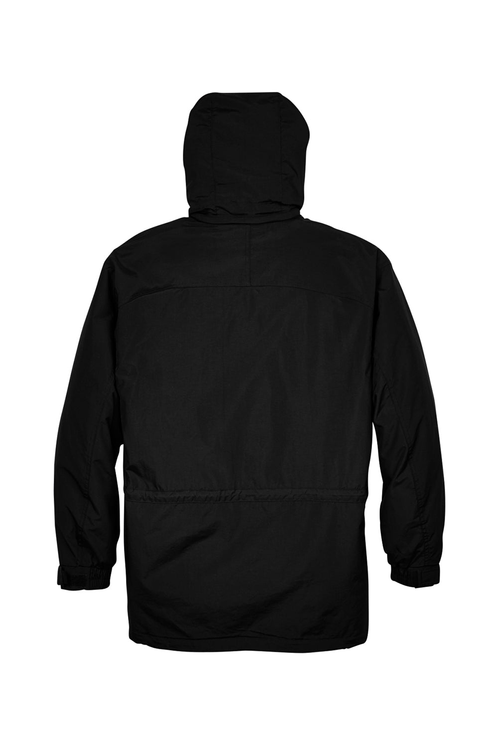 North End 88007 Mens 3-in-1 Water Resistant Full Zip Hooded Jacket Black Flat Back