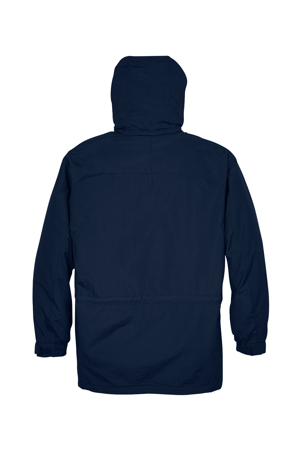 North End 88007 Mens 3-in-1 Water Resistant Full Zip Hooded Jacket Midnight Navy Blue Flat Back