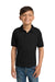 Gildan 8800B/G880B Youth DryBlend Moisture Wicking Short Sleeve Polo Shirt Black Model Front