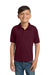 Gildan 8800B/G880B Youth DryBlend Moisture Wicking Short Sleeve Polo Shirt Maroon Model Front