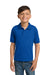 Gildan 8800B/G880B Youth DryBlend Moisture Wicking Short Sleeve Polo Shirt Royal Blue Model Front