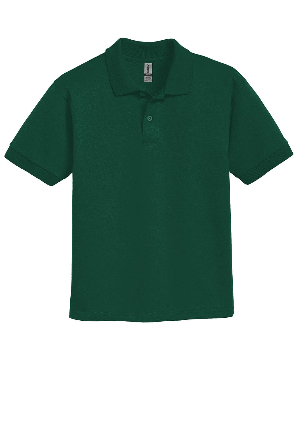 Gildan 8800B/G880B Youth DryBlend Moisture Wicking Short Sleeve Polo Shirt Forest Green Flat Front