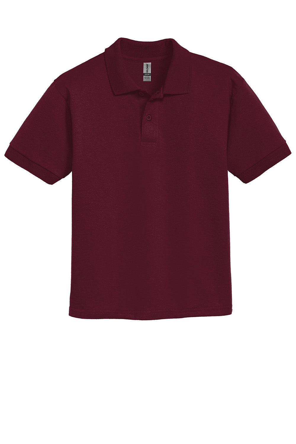 Gildan 8800B/G880B Youth DryBlend Moisture Wicking Short Sleeve Polo Shirt Maroon Flat Front