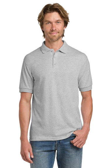 Gildan 8800/G880 Mens DryBlend Moisture Wicking Short Sleeve Polo Shirt Ash Grey Model Front