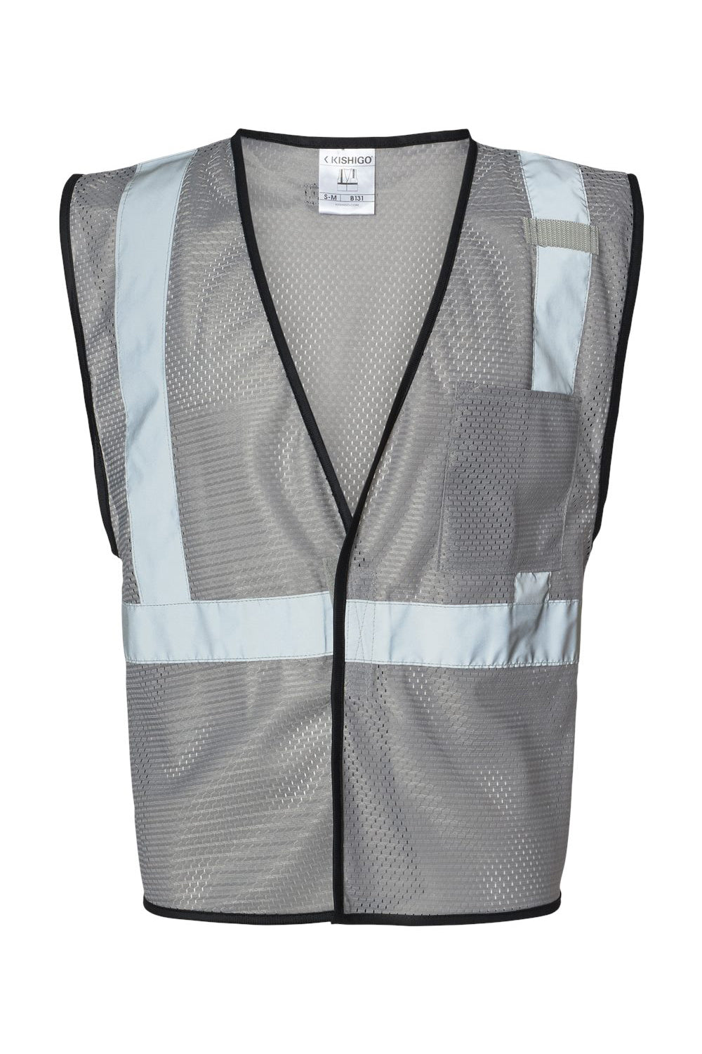 Kishigo B120-131 Mens EV Series Enhanced Visibility Non-ANSI Vest Grey Flat Front