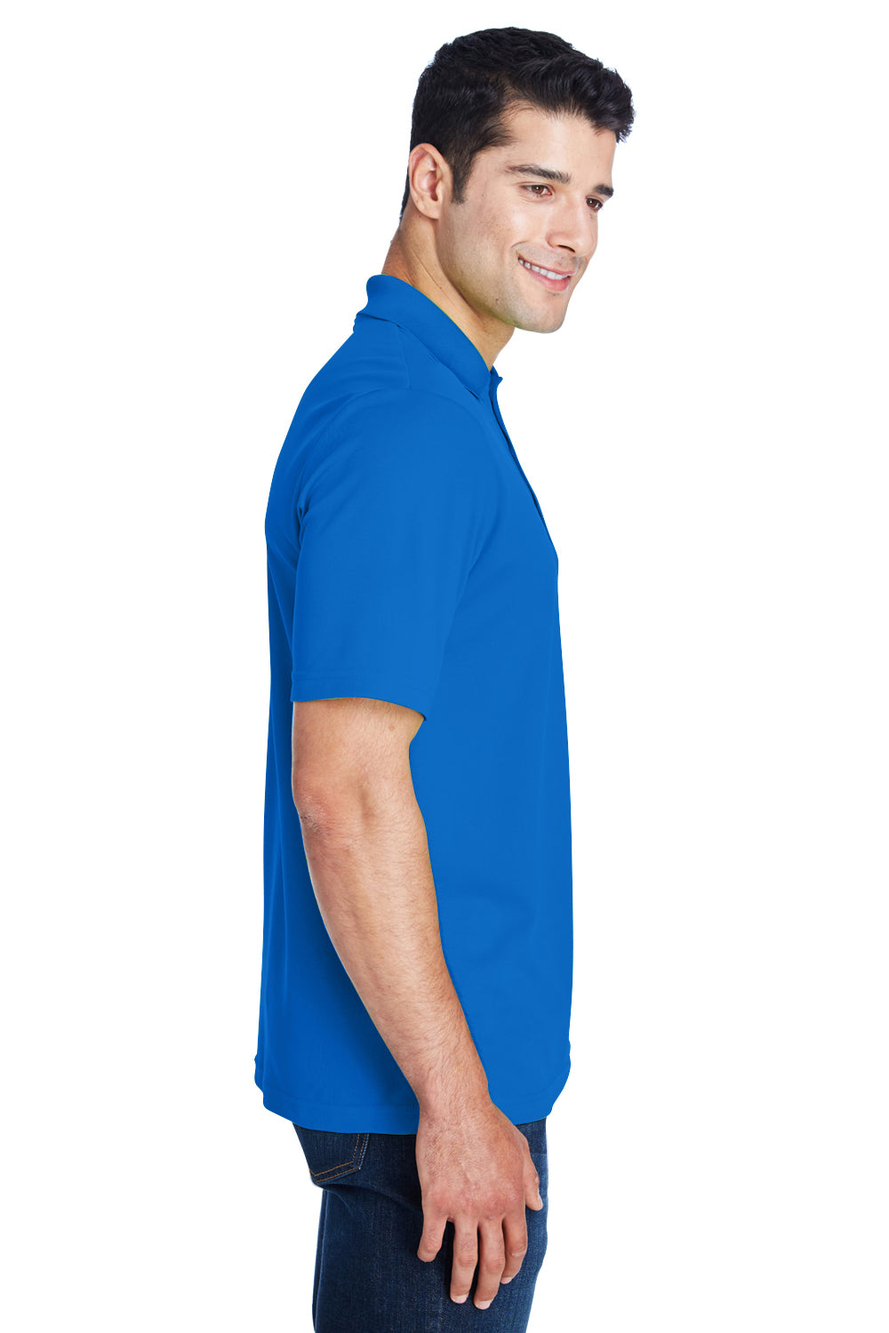 Core 365 88181/88181T Mens Origin Performance Moisture Wicking Short Sleeve Polo Shirt True Royal Blue Model Side