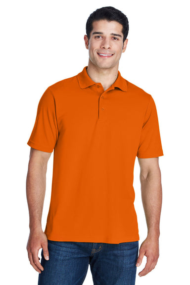 Core 365 88181/88181T Mens Origin Performance Moisture Wicking Short Sleeve Polo Shirt Campus Orange Model Front