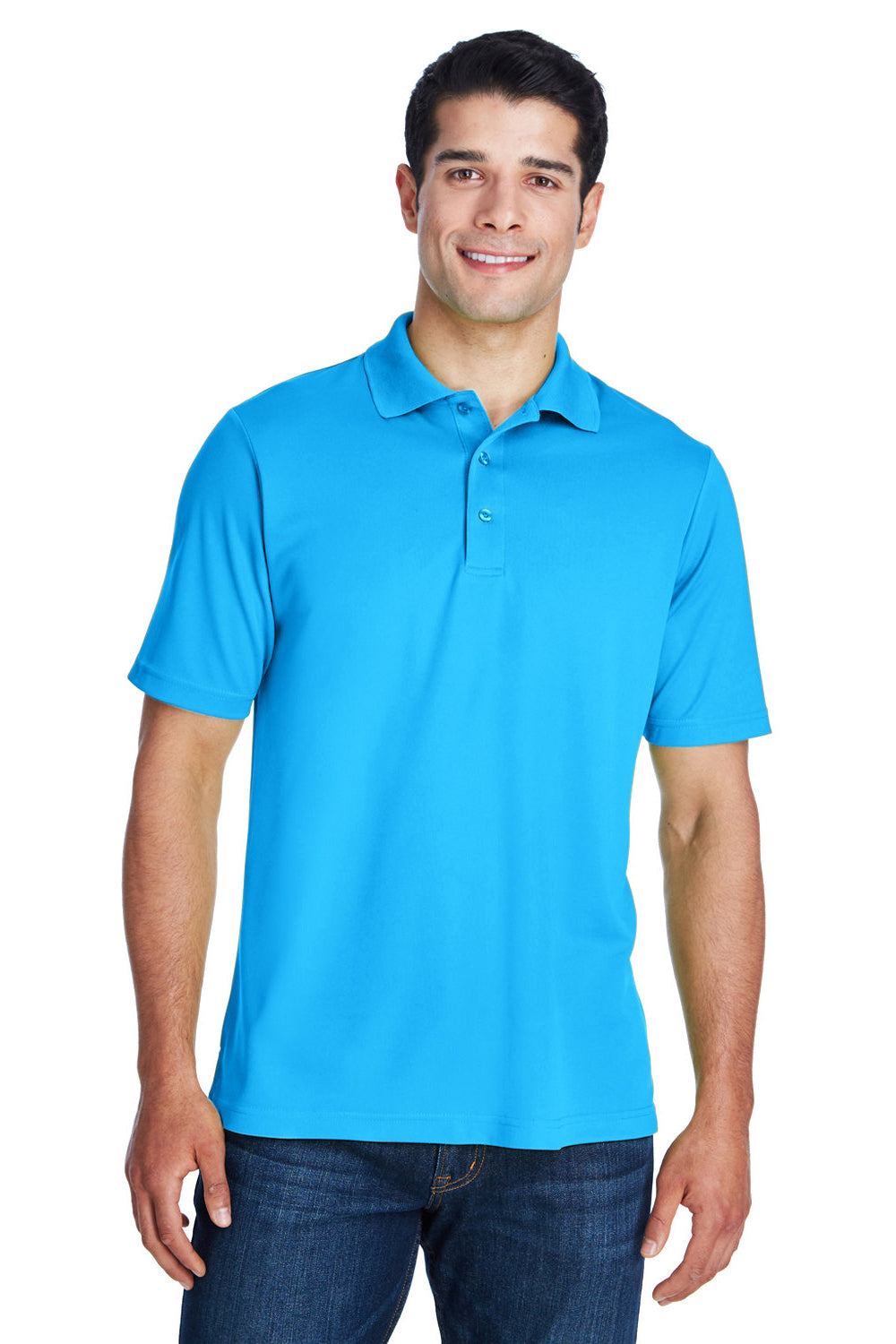 Core 365 88181/88181T Mens Origin Performance Moisture Wicking Short Sleeve Polo Shirt Electric Blue Model Front