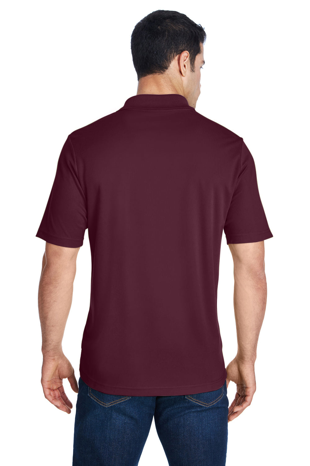 Core 365 88181/88181T Mens Origin Performance Moisture Wicking Short Sleeve Polo Shirt Burgundy Model Back