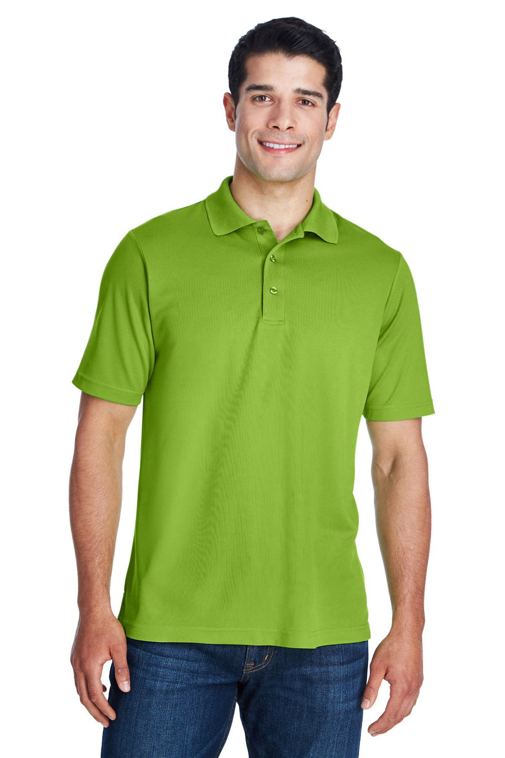 Core 365 88181/88181T Mens Origin Performance Moisture Wicking Short Sleeve Polo Shirt Acid Green Model Front