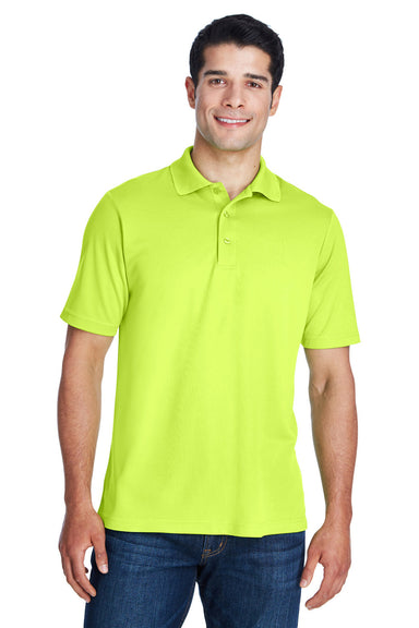 Core 365 88181/88181T Mens Origin Performance Moisture Wicking Short Sleeve Polo Shirt Safety Yellow Model Front