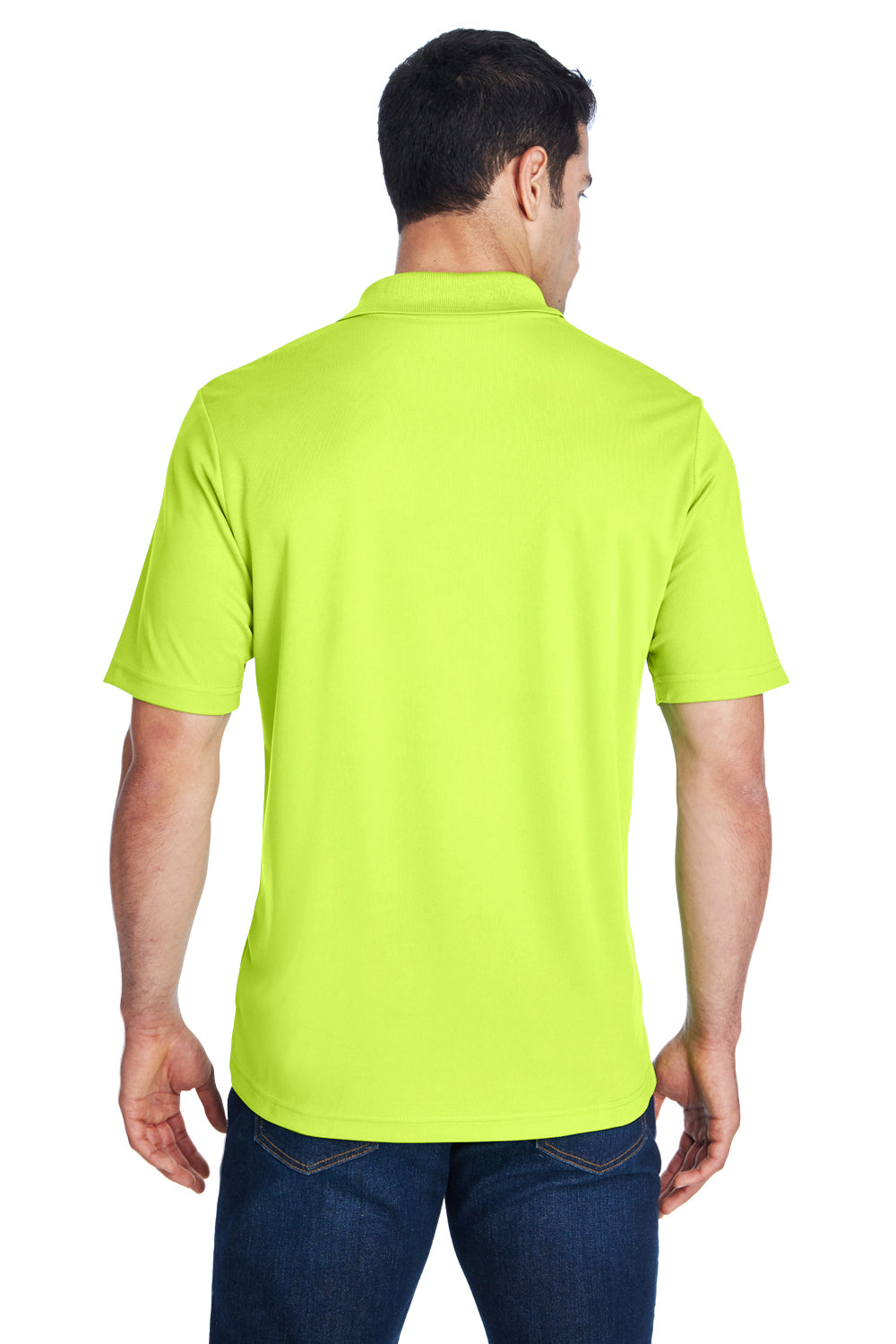 Core 365 88181/88181T Mens Origin Performance Moisture Wicking Short Sleeve Polo Shirt Safety Yellow Model Back