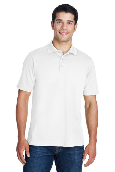 Core 365 88181/88181T Mens Origin Performance Moisture Wicking Short Sleeve Polo Shirt White Model Front