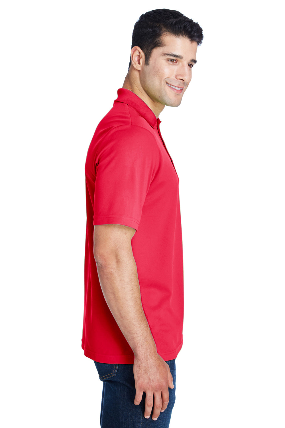 Core 365 88181/88181T Mens Origin Performance Moisture Wicking Short Sleeve Polo Shirt Classic Red Model Side