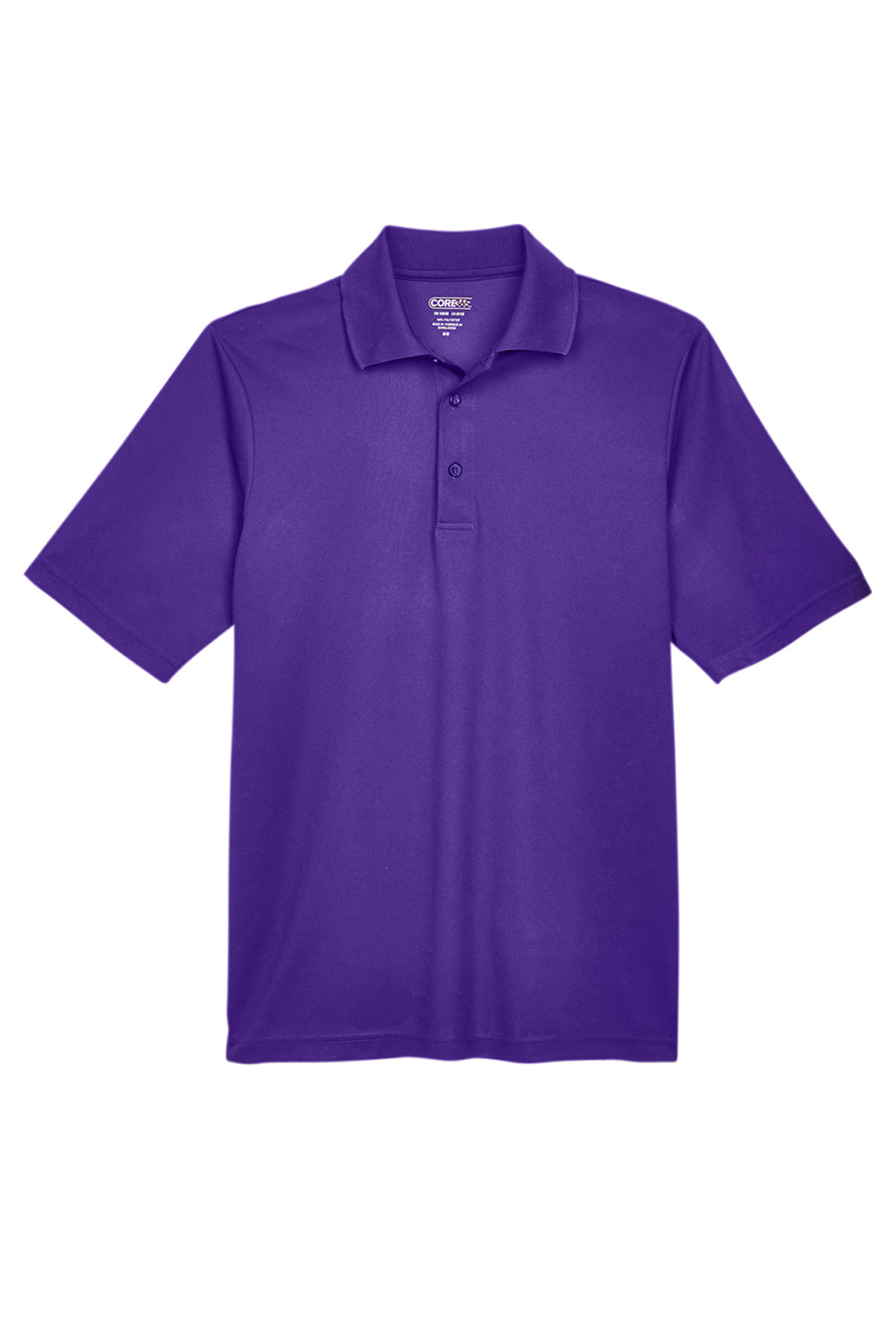 Core 365 88181/88181T Mens Origin Performance Moisture Wicking Short Sleeve Polo Shirt Campus Purple Flat Front