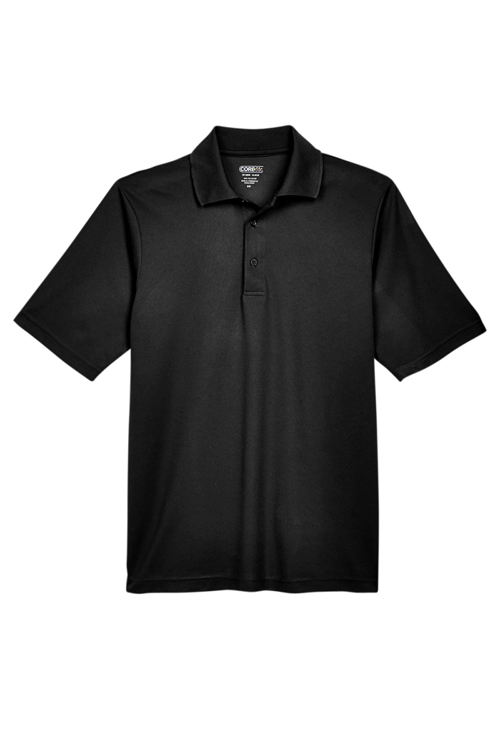 Core 365 88181/88181T Mens Origin Performance Moisture Wicking Short Sleeve Polo Shirt Black Flat Front