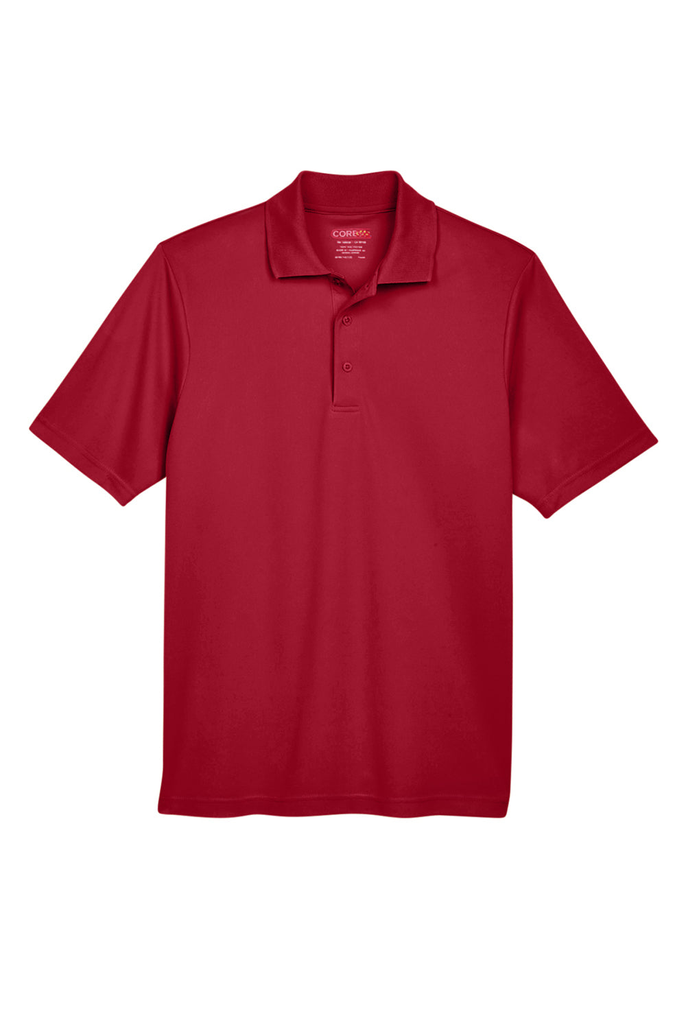 Core 365 88181/88181T Mens Origin Performance Moisture Wicking Short Sleeve Polo Shirt Classic Red Flat Front