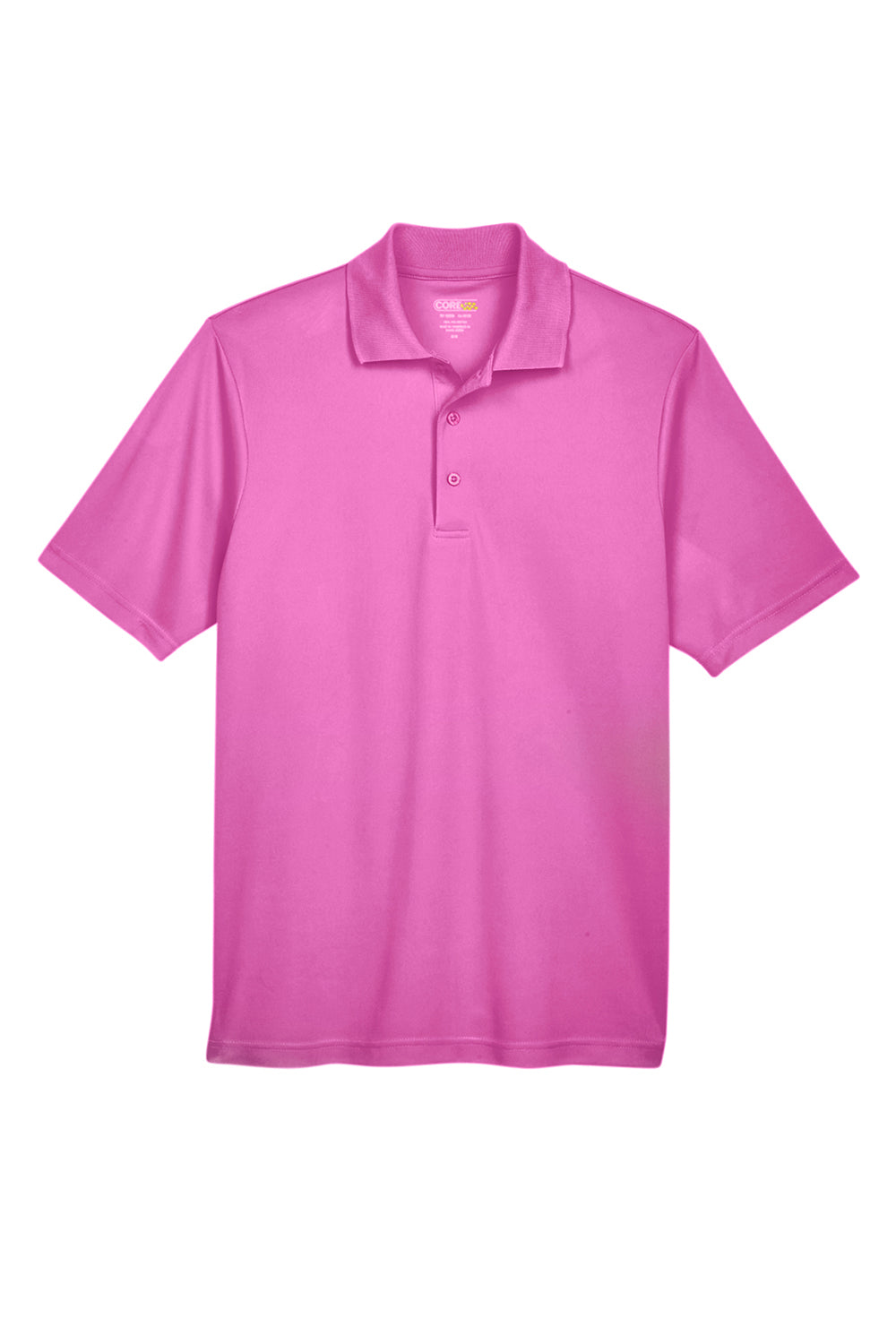 Core 365 88181/88181T Mens Origin Performance Moisture Wicking Short Sleeve Polo Shirt Charity Pink Flat Front