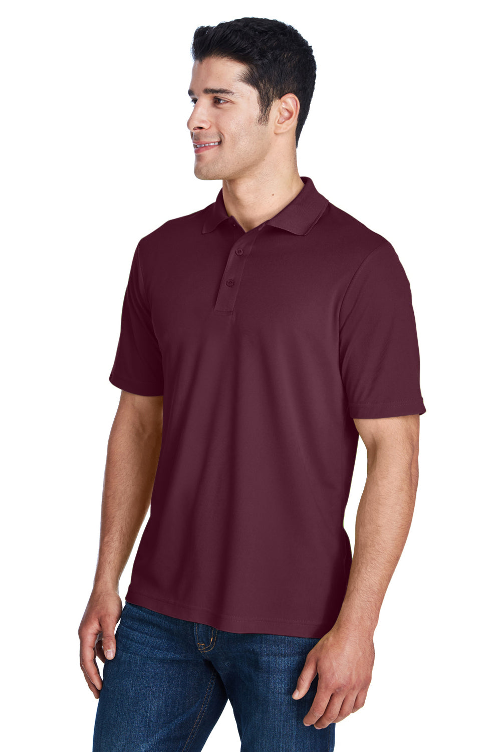 Core 365 88181/88181T Mens Origin Performance Moisture Wicking Short Sleeve Polo Shirt Burgundy Model 3q