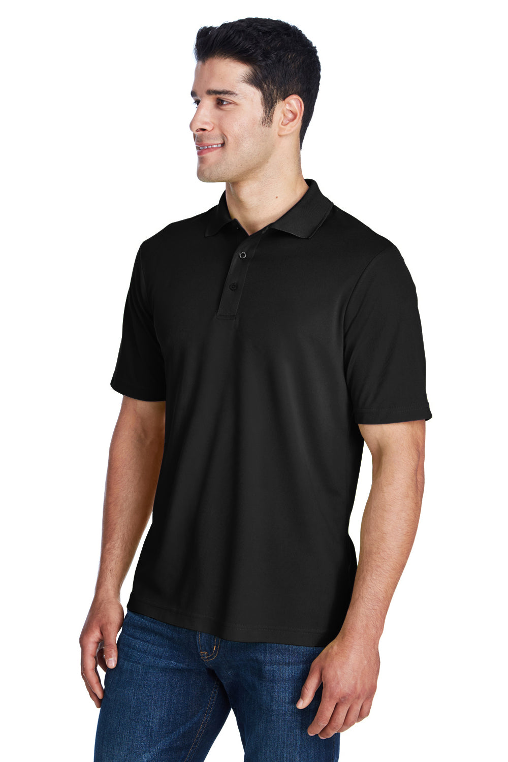 Core 365 88181/88181T Mens Origin Performance Moisture Wicking Short Sleeve Polo Shirt Black Model 3q