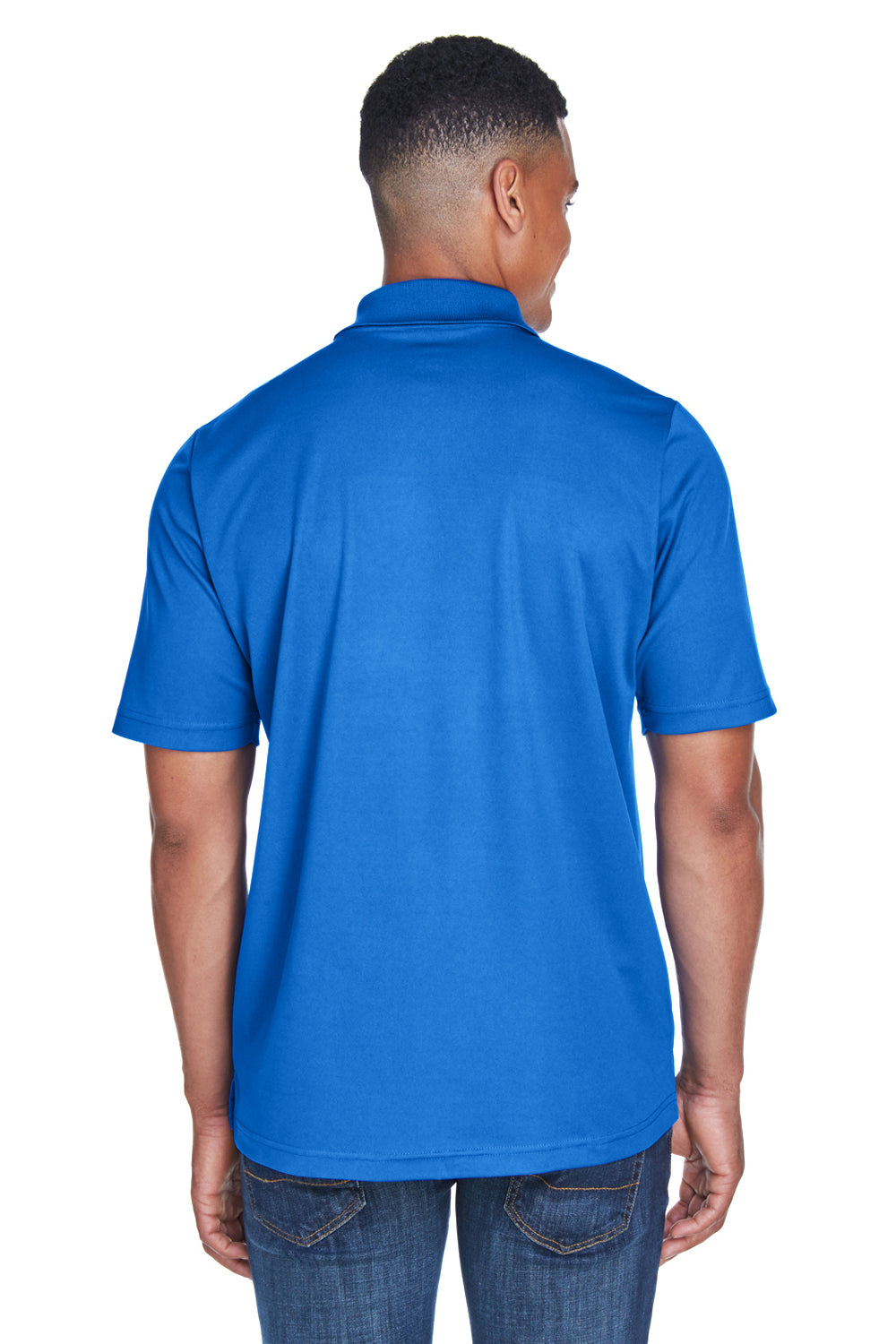 Core 365 88181P Mens Origin Performance Moisture Wicking Short Sleeve Polo Shirt w/ Pocket True Royal Blue Model Back