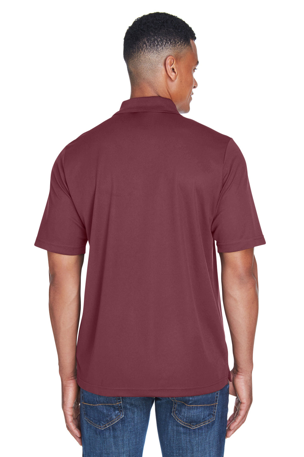 Core 365 88181P Mens Origin Performance Moisture Wicking Short Sleeve Polo Shirt w/ Pocket Burgundy Model Back