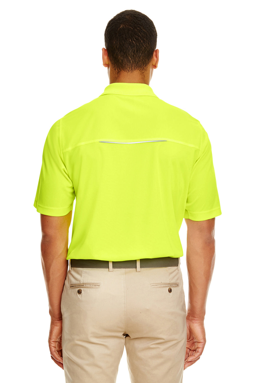 Core 365 88181R Mens Radiant Performance Moisture Wicking Short Sleeve Polo Shirt Safety Yellow Model Back