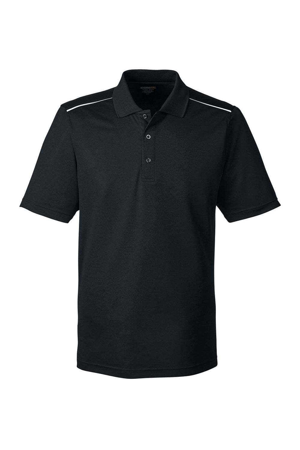 Core 365 88181R Mens Radiant Performance Moisture Wicking Short Sleeve Polo Shirt Black Flat Front