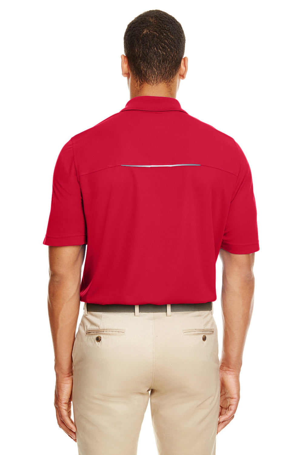 Core 365 88181R Mens Radiant Performance Moisture Wicking Short Sleeve Polo Shirt Classic Red Model Back