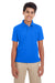 Core 365 88181Y Youth Origin Performance Moisture Wicking Short Sleeve Polo Shirt True Royal Blue Model Front