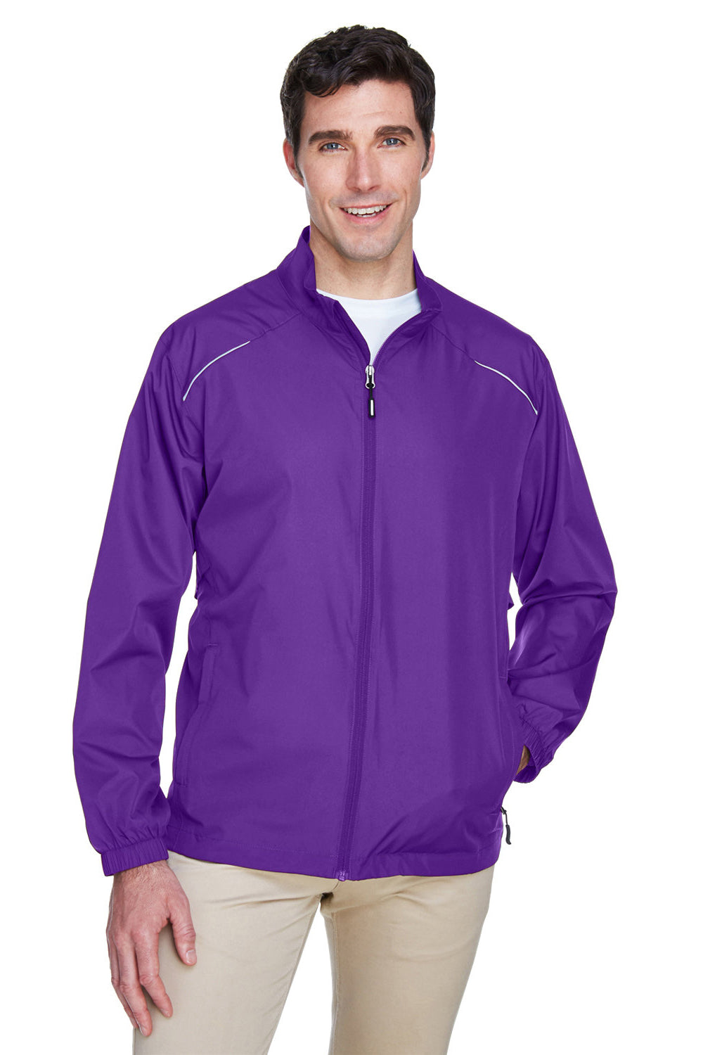 Core 365 88183/88183T Mens Motivate Water Resistant Full Zip Jacket Campus Purple Model Front