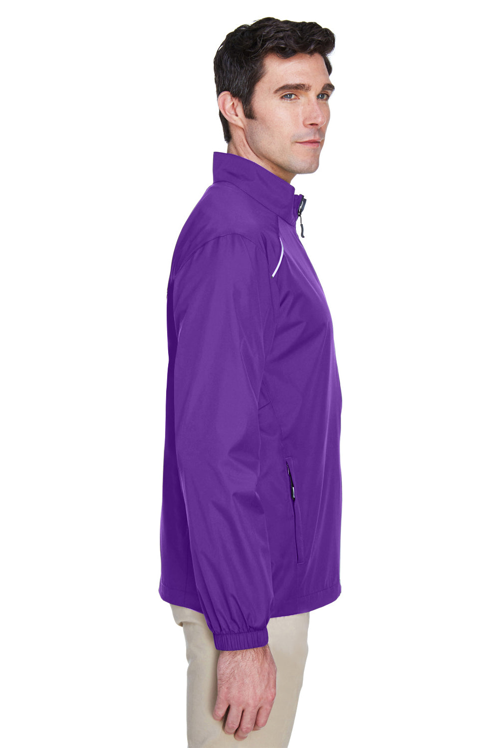 Core 365 88183/88183T Mens Motivate Water Resistant Full Zip Jacket Campus Purple Model Side