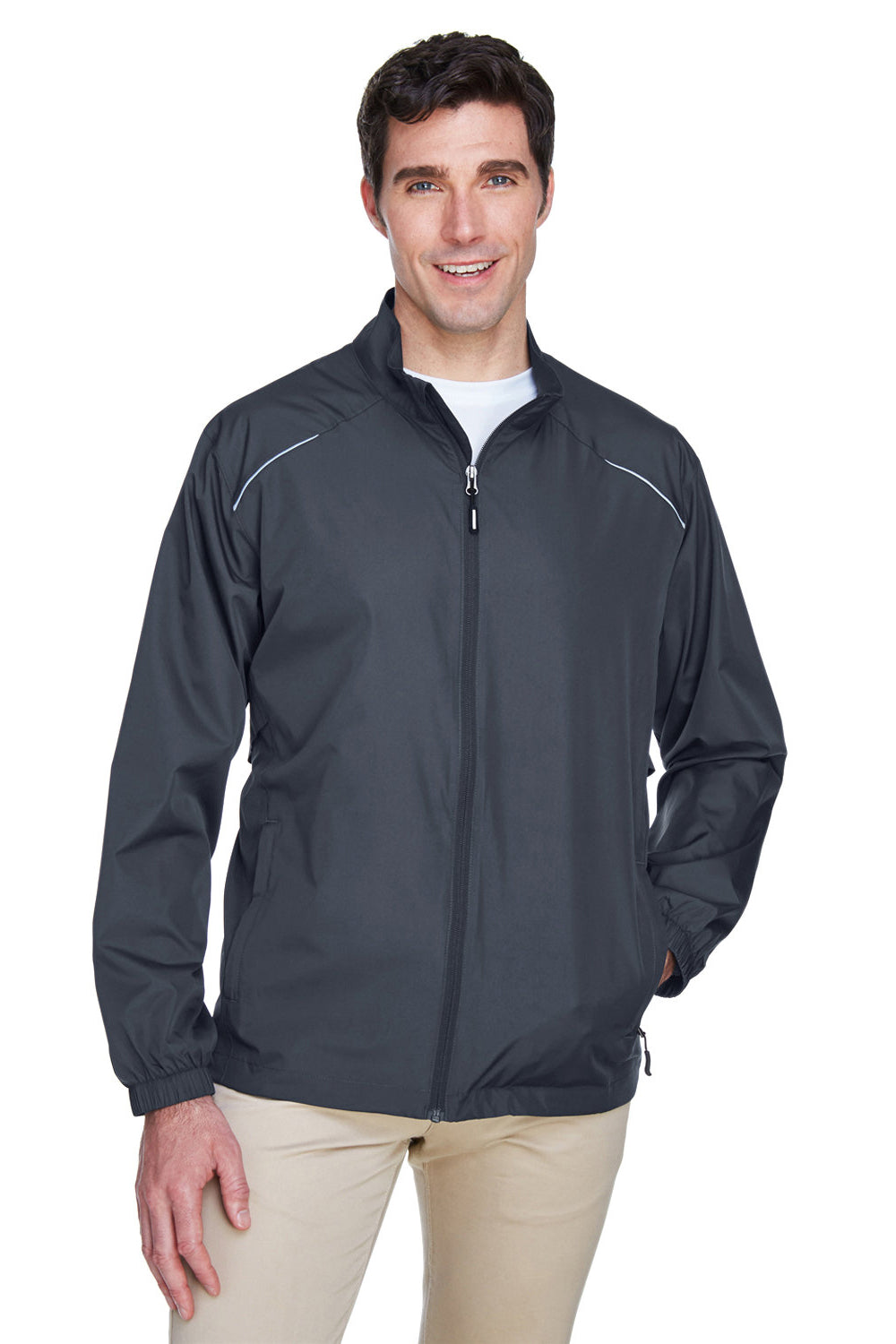 Core 365 88183/88183T Mens Motivate Water Resistant Full Zip Jacket Carbon Grey Model Front