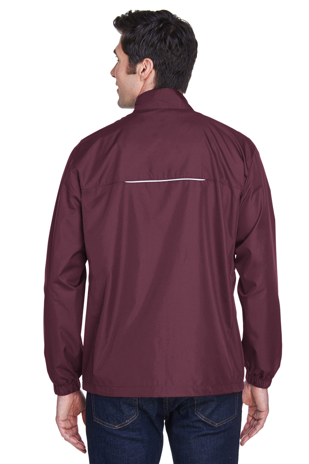 Core 365 88183/88183T Mens Motivate Water Resistant Full Zip Jacket Burgundy Model Back