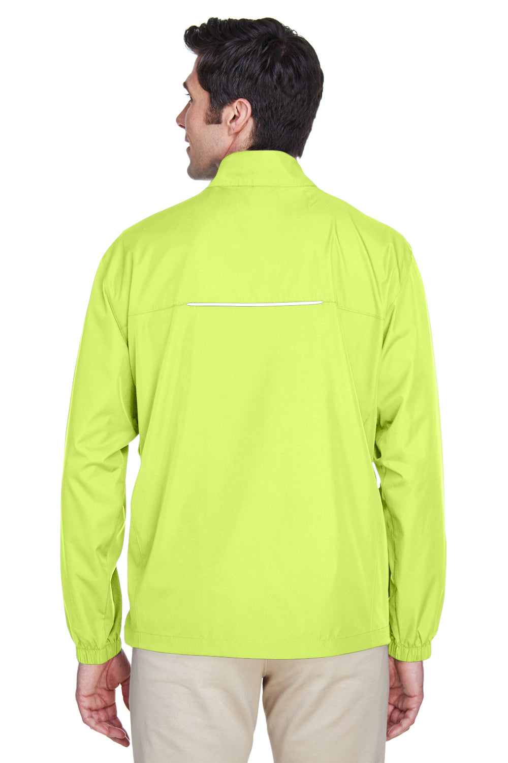 Core 365 88183/88183T Mens Motivate Water Resistant Full Zip Jacket Safety Yellow Model Back