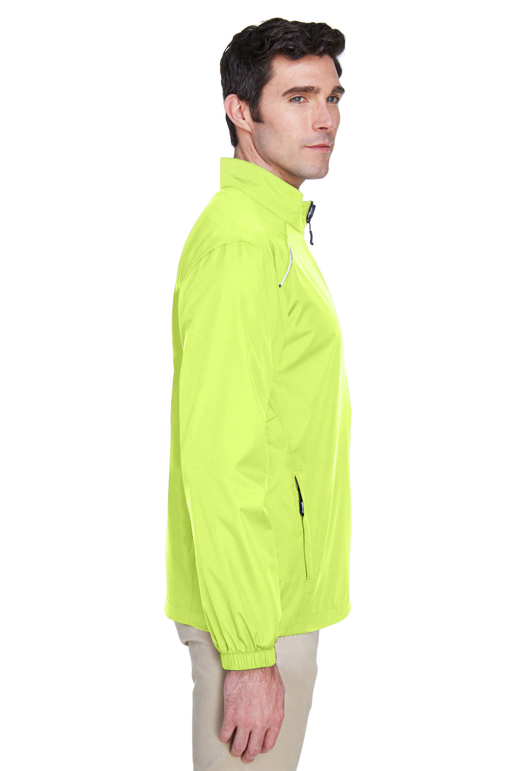 Core 365 88183/88183T Mens Motivate Water Resistant Full Zip Jacket Safety Yellow Model Side