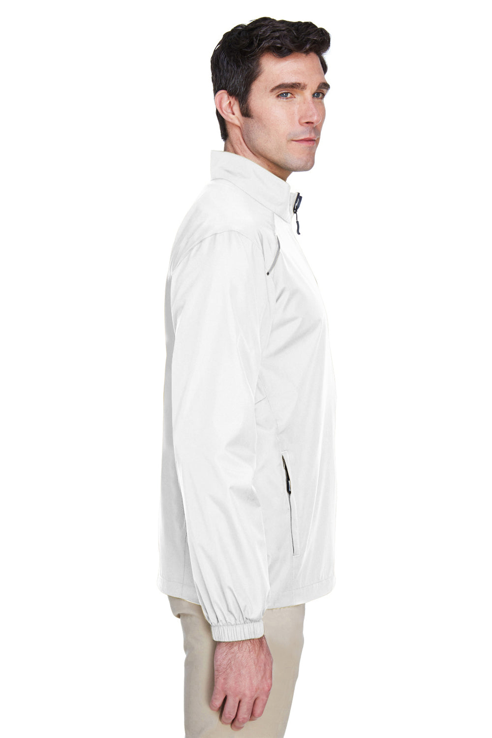 Core 365 88183/88183T Mens Motivate Water Resistant Full Zip Jacket White Model Side