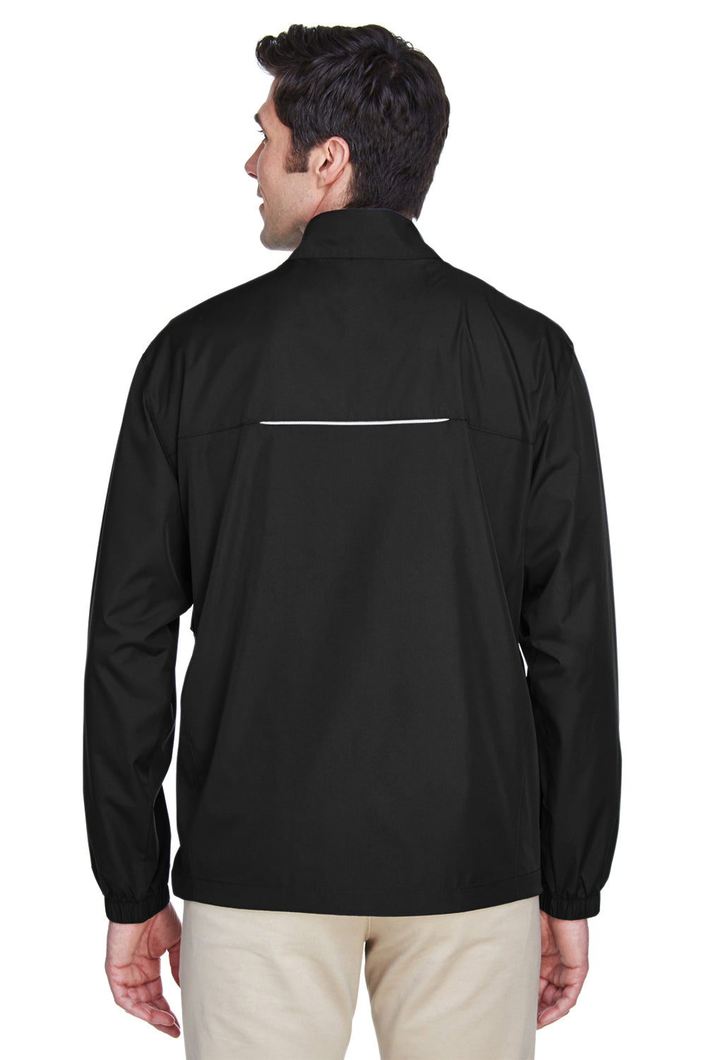 Core 365 88183/88183T Mens Motivate Water Resistant Full Zip Jacket Black Model Back