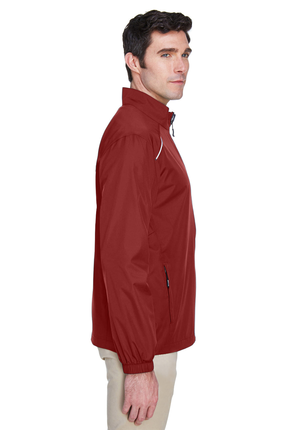 Core 365 88183/88183T Mens Motivate Water Resistant Full Zip Jacket Classic Red Model Side