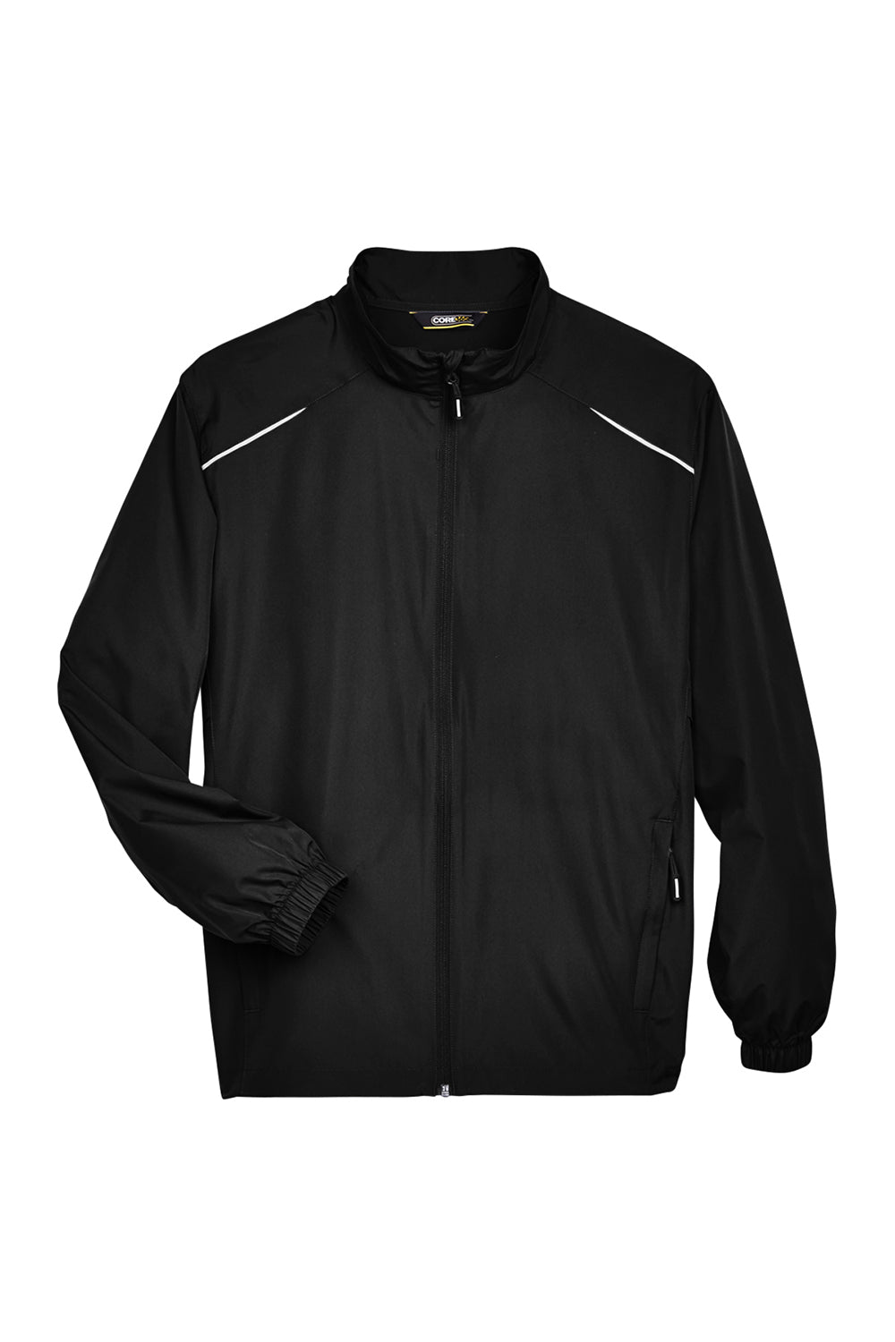 Core 365 88183/88183T Mens Motivate Water Resistant Full Zip Jacket Black Flat Front