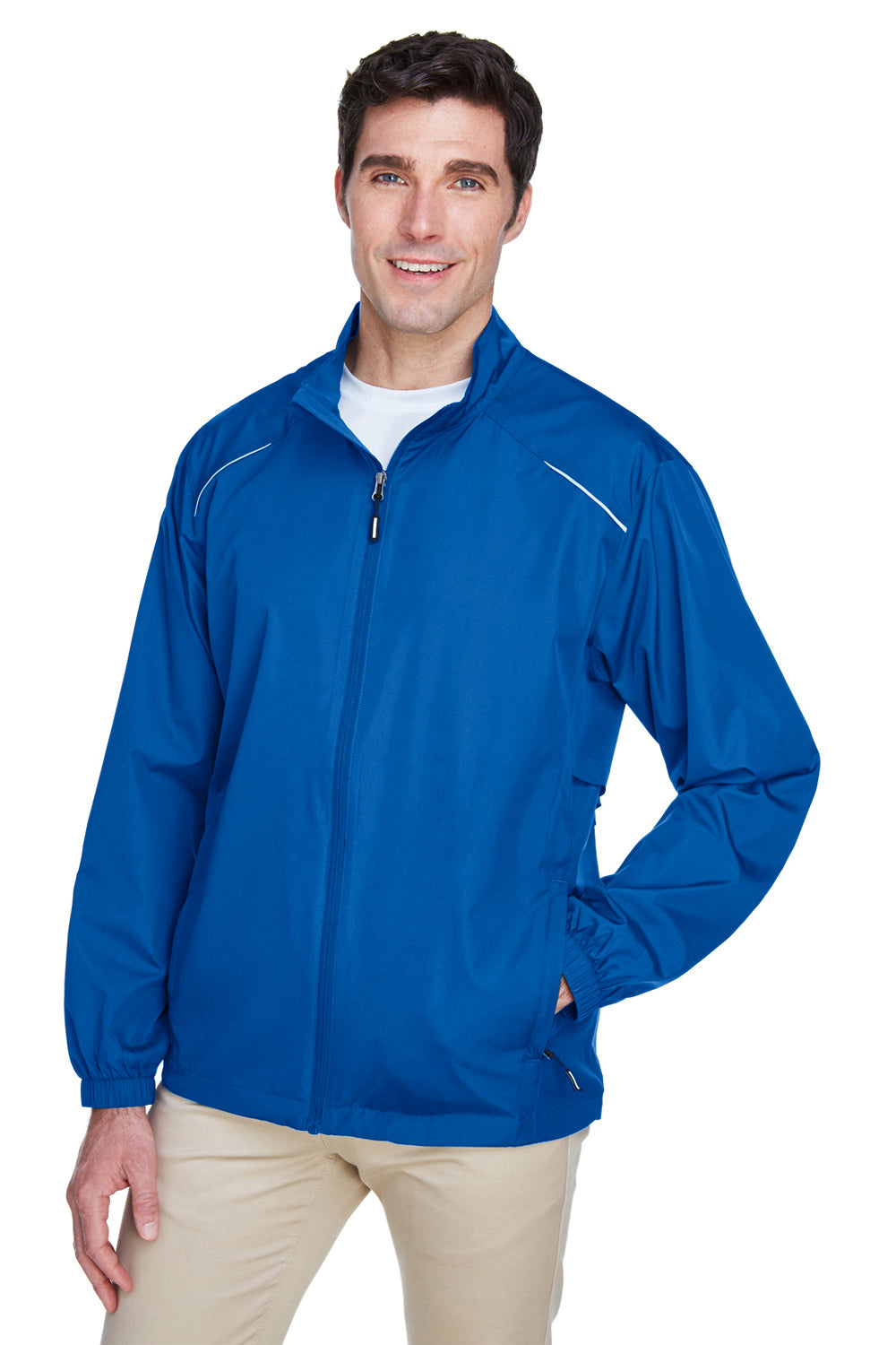 Core 365 88183/88183T Mens Motivate Water Resistant Full Zip Jacket True Royal Blue Model 3q