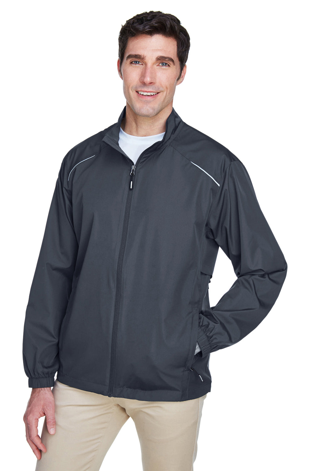 Core 365 88183/88183T Mens Motivate Water Resistant Full Zip Jacket Carbon Grey Model 3q